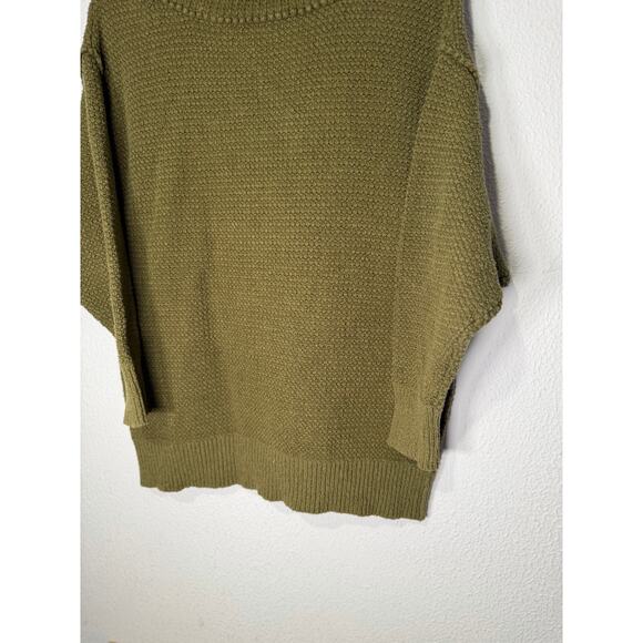 Free People Sweater Knit Cozy Mock Neck Army Green Womens XS - Picture 3 of 10